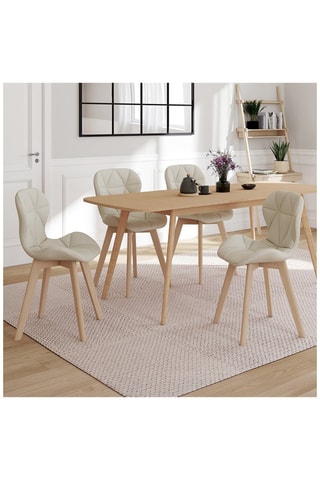 4 chaises en bois Gatsby - 46 x 79 x 50 cm