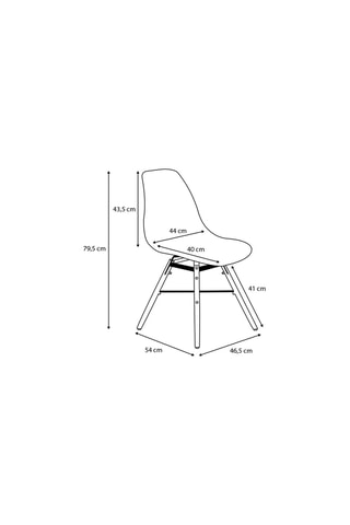 2 chaises Arkken - 54 x 79,5 x 46,5 cm