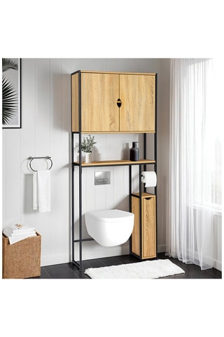 Meuble de salle de bain - Imitation bois et noir