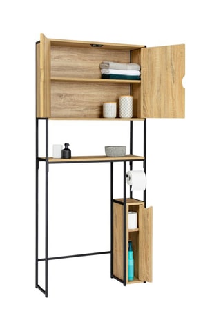 Meuble de salle de bain - Imitation bois et noir