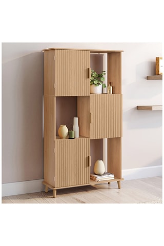 Etagère Faustine 3 portes - 80 x 30 x 143 cm 