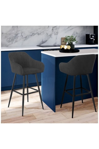 2 tabourets de bar Ariana - Gris foncé