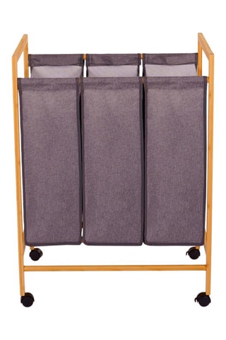 Panier à linge en bambou avec roulettes Maya