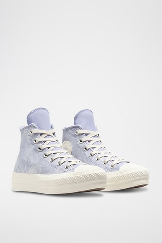 Baskets plateformes en cuir - Bleu