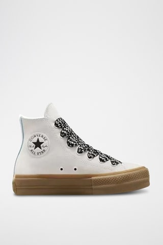 Baskets plateformes en nubuck - Blanc