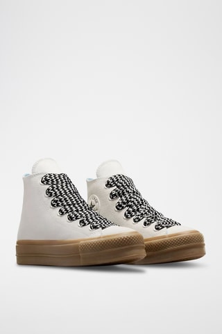 Baskets plateformes en nubuck - Blanc