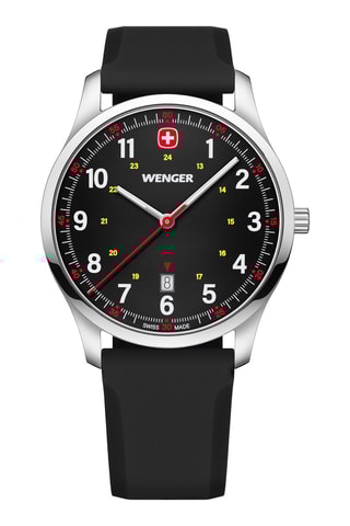 Montre à quartz en silicone City Sport - Noir et argenté