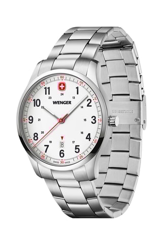 Montre à quartz en acier City Sport - Argenté et blanc