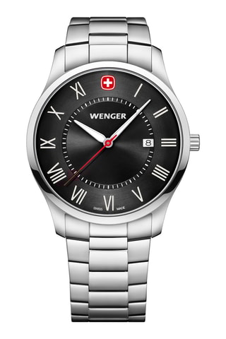 Montre à quartz en acier City Classic - Argenté et noir