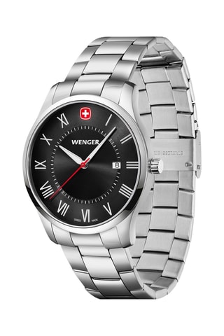 Montre à quartz en acier City Classic - Argenté et noir