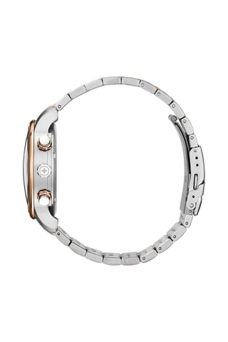 Montre à quartz en acier Urban Classic - Chronographe - Argenté et doré rose