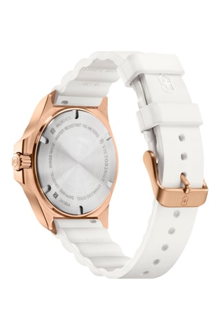 Montre à quartz en caoutchouc naturel et plaqué or pvd - Blanc et doré rose
