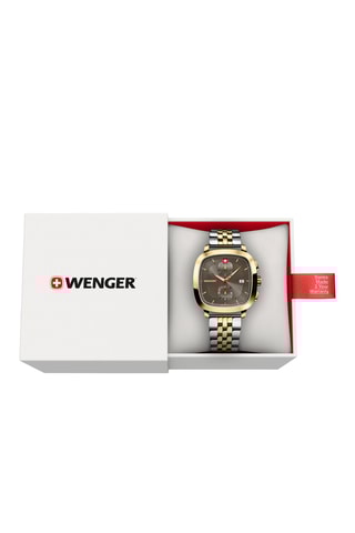 Montre à quartz en acier inoxydable - Chronographe - Doré et gris