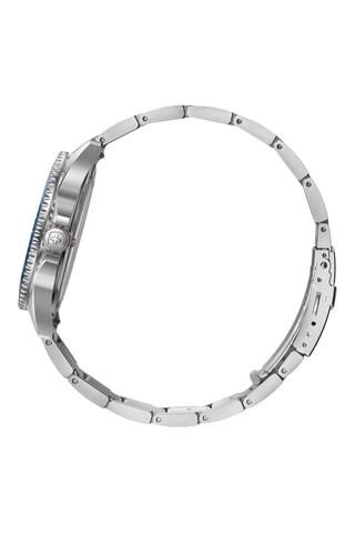Montre à quartz en acier inoxydable - Argenté et bleu