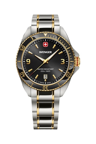 Montre à quartz en acier inoxydable - Argenté et noir