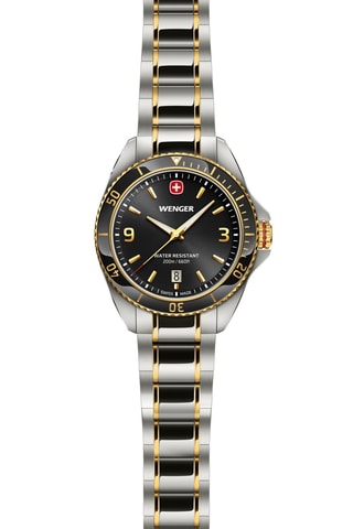 Montre à quartz en acier inoxydable - Argenté et noir