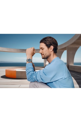 Montre à quartz en acier inoxydable - Chronographe - Argenté
