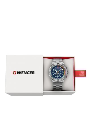 Montre à quartz en acier inoxydable - Chronographe - Argenté