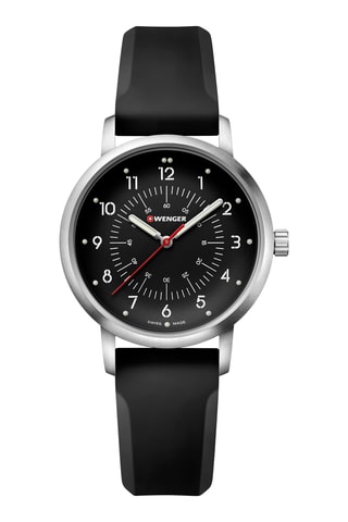 Montre à quartz en silicone - Noir et argenté