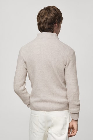 Pull-over maille col montant - Sable