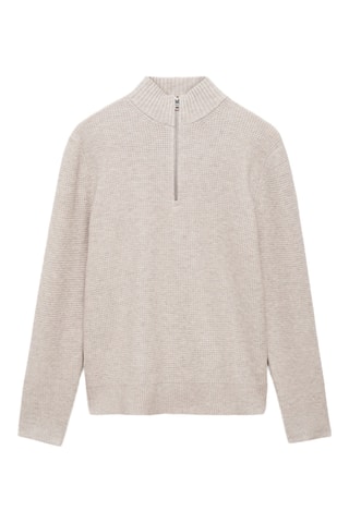 Pull-over maille col montant - Sable