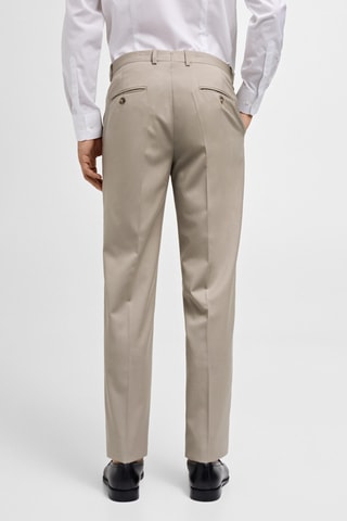 Pantalon costume slim-fit 100 % laine vierge - Beige