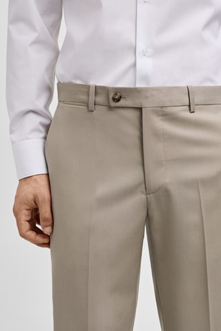 Pantalon costume slim-fit 100 % laine vierge - Beige
