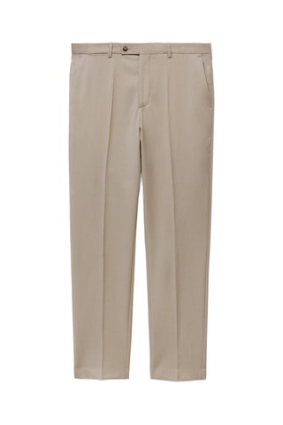 Pantalon costume slim-fit 100 % laine vierge - Beige