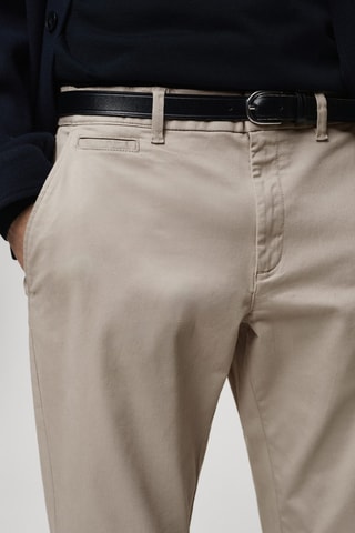 Pantalon coton tapered crop - Gris