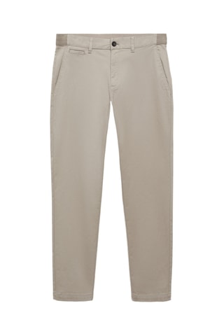 Pantalon coton tapered crop - Gris