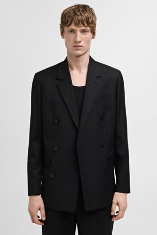 Veste costume regular-fit croisée - Noir
