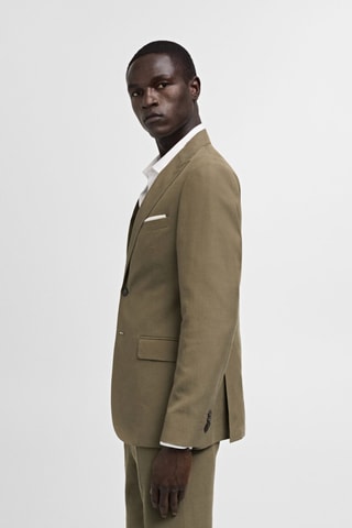 Veste costume slim-fit mélange de Tencel - Kaki