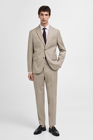 Veste costume slim-fit 100 % laine vierge - Beige