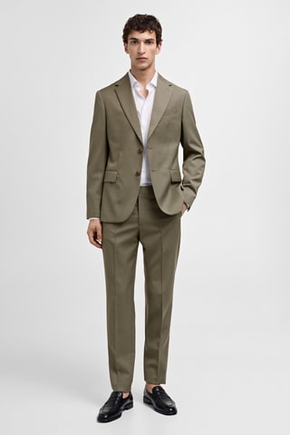 Veste costume slim-fit 100 % laine vierge - Vert