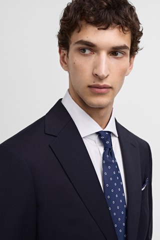 Veste costume slim-fit 100 % laine vierge - Bleu marine