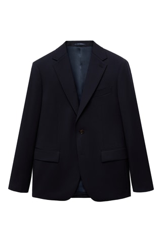 Veste costume slim-fit 100 % laine vierge - Bleu marine