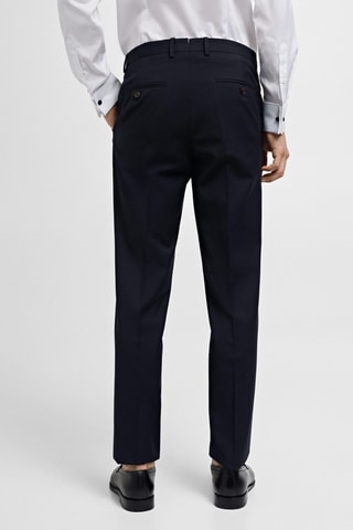 Pantalon costume slim-fit 100 % laine vierge - Bleu marine