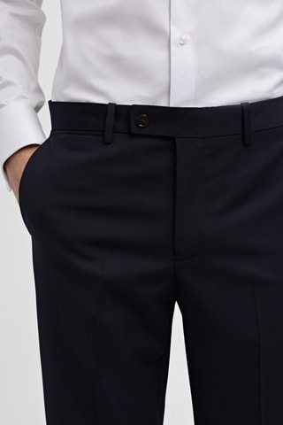 Pantalon costume slim-fit 100 % laine vierge - Bleu marine