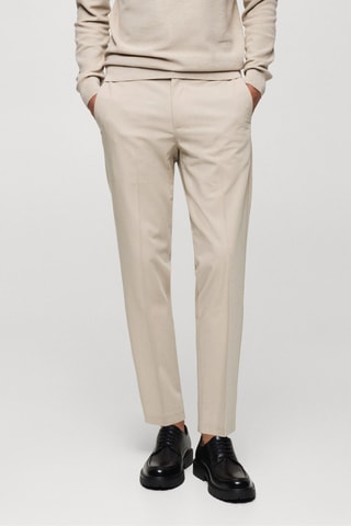 Pantalon slim-fit comfort stretch - Beige