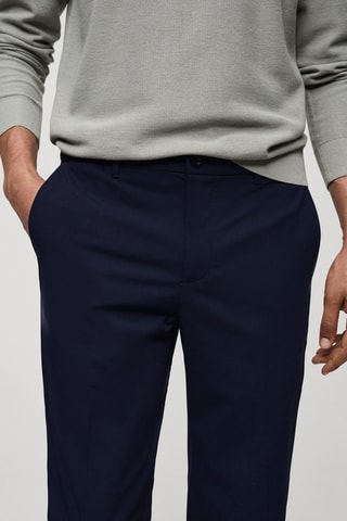 Pantalon slim-fit comfort stretch - Bleu marine