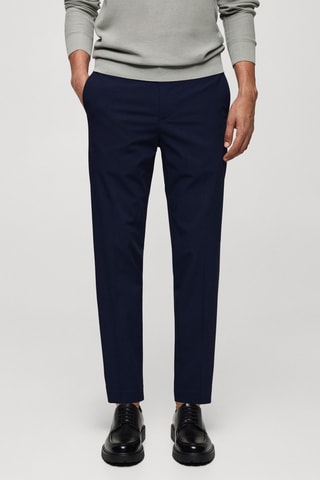 Pantalon slim-fit comfort stretch - Bleu marine