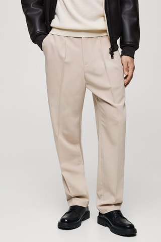 Pantalon regular-fit fluide pinces - Gris