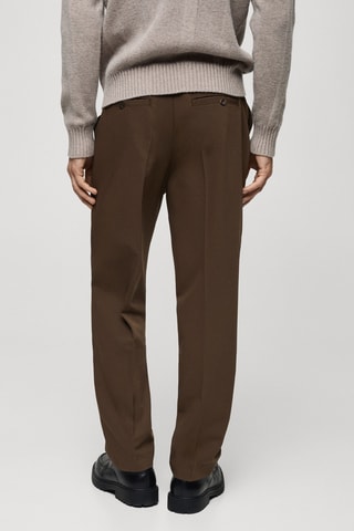 Pantalon regular-fit fluide pinces - Marron