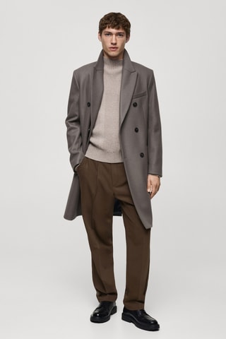 Pantalon regular-fit fluide pinces - Marron