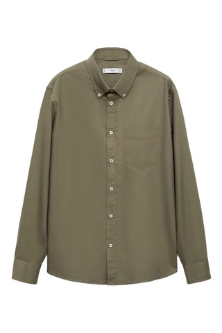 Chemise regular fit coton Oxford - Kaki