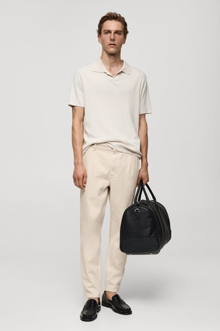 Jean à pinces tapered-fit - Écru