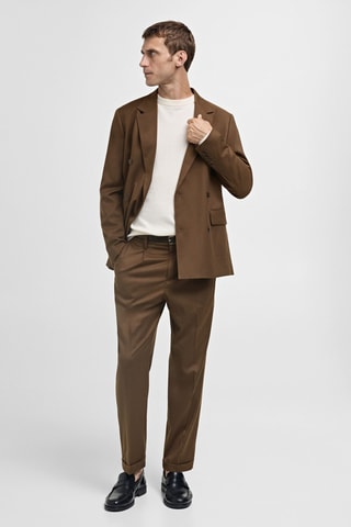 Pantalon costume slim-fit - Marron