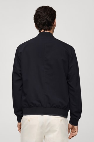 Veste bomber tissu comfort stretch - Bleu marine