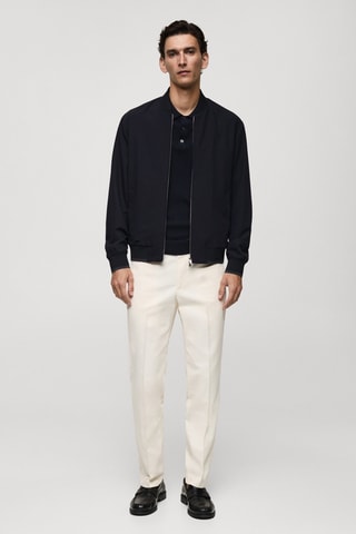 Veste bomber tissu comfort stretch - Bleu marine