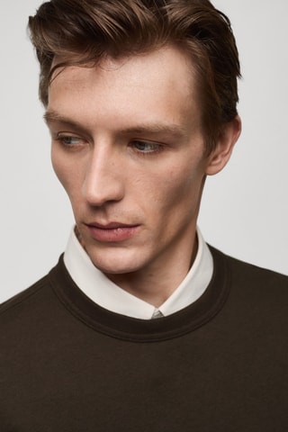 Sweat-shirt tissu éponge coton - Chocolat